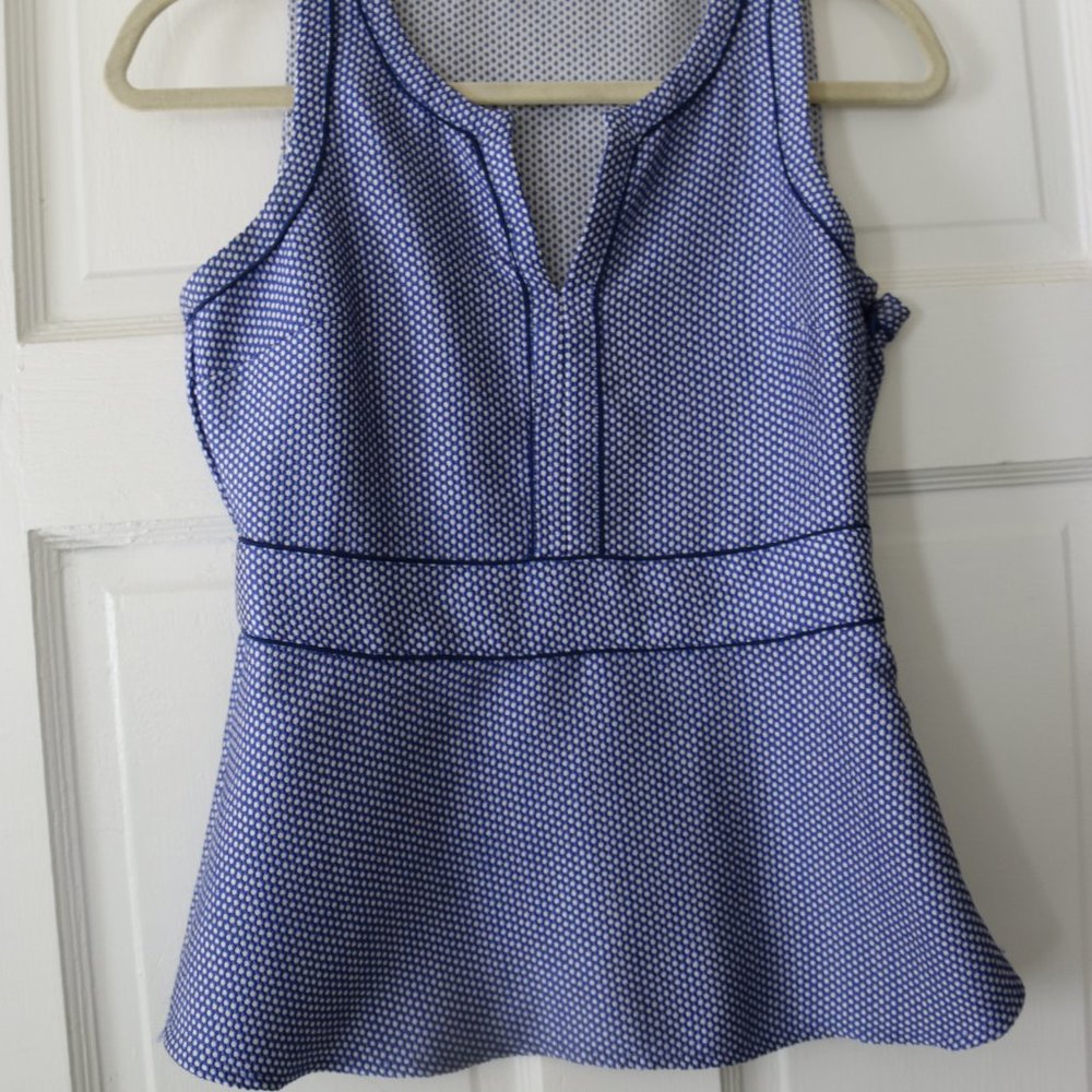 Banana Republic Blue and White Dot Blouse